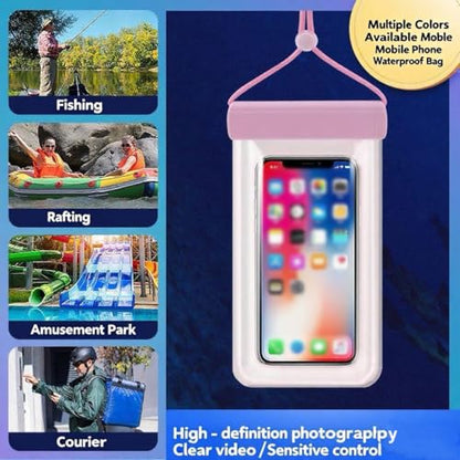 1PCS Waterproof Phone Case - Universal Fit for iPhone 14/13/12 & Android Phones - Submersible Up to 100ft for Kayaking, Fishing, Rain,etc.(Black/White/Pink) (Pink) - color: Pink