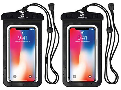 Freegrace Waterproof Pouches with Waist Strap / Pouch Case Bundle Set- Keep Your Phone & Valuables Dry and Safe - Waterproof Dry Bags for Boating Swimming Snorkeling Kayaking Beach Water Parks Pool - color: Phone Case (2 Pack)