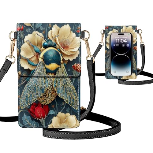 Small Crossbody Bags for Women Touchscreen Cell Phone Bag Cross Body Purses with adjustable Strap,Gifts For Teenage Girls - color: Cute Bumblebee Honeybee