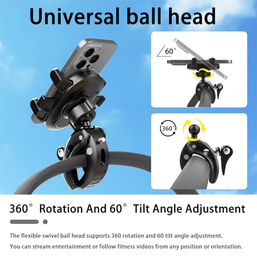 Temvue Stroller Phone Holder,Universal Phone Mount Clamp,360° Rotation, Suitable for All Types of Poles Such as Baby Strollers, Microphone Holders, tripods, etc,Applicable to All Mobile Phone Models.