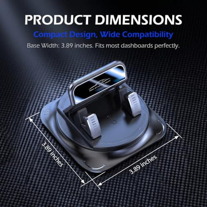 1 PC Car Phone Holder, Dashboard Cell Phone Mount, Anti-Slip One-Hand Operation Bracket, 360 Degree Rotation ，Universal for Most Cars, Trucks, SUVs (Black)