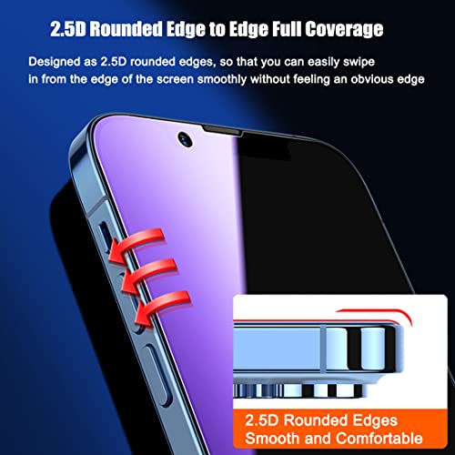 2 Pack Compatible with iPhone 13 Pro Max/14 Plus Privacy Screen Protector, Anti-Spy Anti-Blue Light Eye Protection Tempered Glass Film, Scratch Resistant, Full Coverage, Case Friendly - size: for iPhone 13 Pro Max/14 Plus
