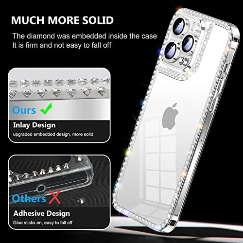 Compatible with iPhone 12 Pro Max Bling Case, iPhone 12 Pro Max Case for Women Girls 3D Glitter Sparkle Luxury Shiny Cute Crystal Charms Rhinestone Diamond Bumper Soft TPU Cover Case - size: iPhone 12 Pro Max