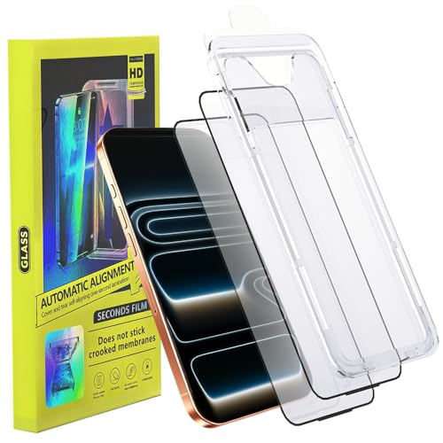 9H+ Tempered Glass for iPhone 17 Screen Protector with Auto Dust Removal Installation Frame Military Grade Protection (Scratch, Shatter, Drop Resistance) Full Edge Coverage 6.3" 2025, 2 Pack - size: iPhone 17