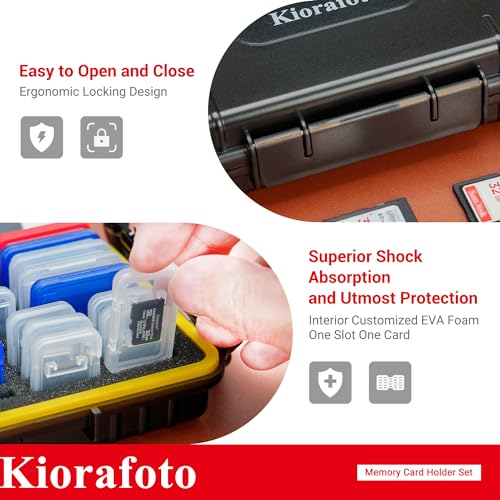 Kiorafoto Memory Card Case w 24 SD & 18 TF Transparent Standard Card Cases - color: for 24 SD+18 TF(With Box)