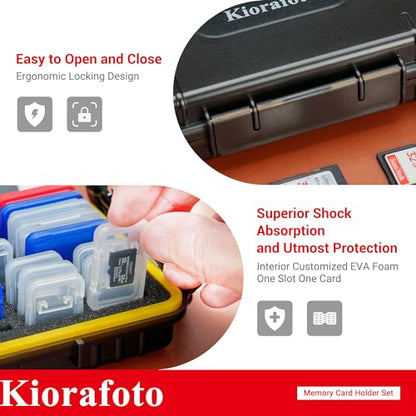 Kiorafoto Memory Card Case w 24 SD & 18 TF Transparent Standard Card Cases - color: for 24 SD+18 TF(With Box)