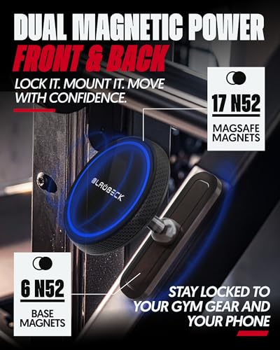 Magnetic Phone Holder for Gym, Stand for MagSafe and Android, Alloy Base