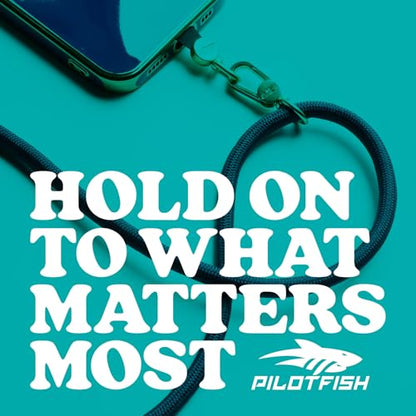 Pilotfish Team Phone Lanyard Strap – Universal Neck & Crossbody Cell Phone Holder, Anti‑Drop, Adjustable for iPhone & Android - color: Black Buckle/Purple Green