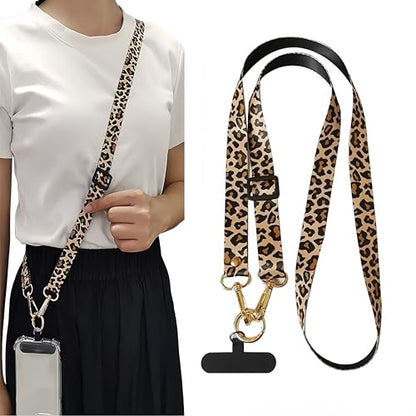 Leopard Phone Lanyard Crossbody for Women, Phone Neck Strap