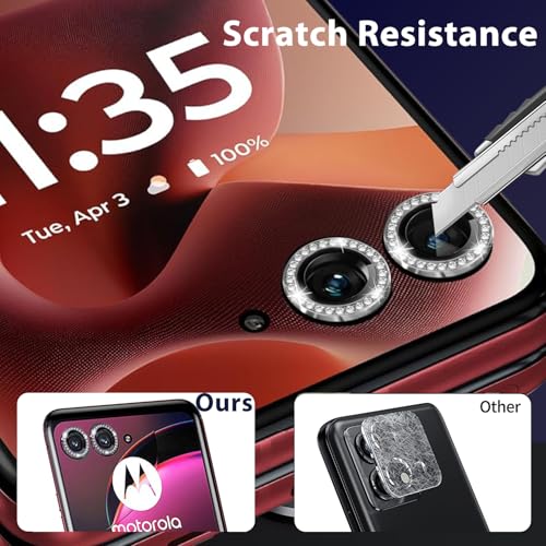 Zeking 2 Set for Motorola Razr 60/Razr 2025 Camera Lens Protector - color: Bling Silver