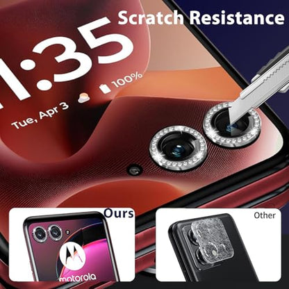 Zeking 2 Set for Motorola Razr 60/Razr 2025 Camera Lens Protector - color: Bling Silver