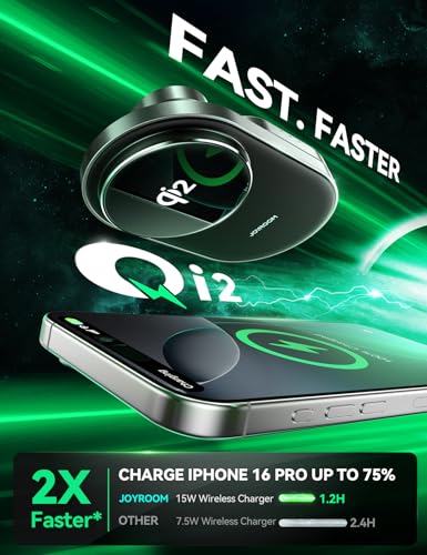 Qi2 3 in 1 Wireless Charging Station,JOYROOM 15W Fast Wireless Charger Stand for iPhone 16/15/14/13, Apple Watch, AirPods, Magnetic Foldable for MagSafe Charger for Multiple Devices (with 30w Adapter)