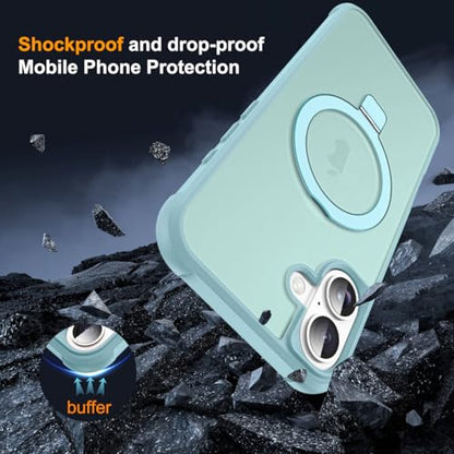 SKYLMW Compatible with iPhone 17 Case with Stand,Blue | iPhone 17 Phone Case 6.3",Magnetic Ring Stand,Compatible with MagSafe,Military-Grade Protection,Great Grip Feeling - color: Blue, size: Iphone 17