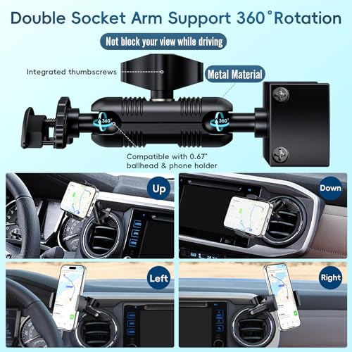 Metal Vent Phone Mount Compatible with Toyota Tacoma 2016-2023 Tundra - style: Universal Mount