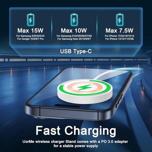 Magnetic Wireless Charger for Google 11 Fast Charging Pad for Pixel 10 Pro - color: White