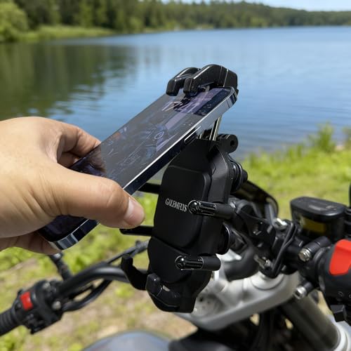 Motorcycle Phone Mount Holder, 8-Claw Anti-Shake Bike Phone Mount with Secure Lock & Vibration Dampener,Fits 4.7-7.2" Phones for Motorcycle, Bicycle, Scooter, ATV