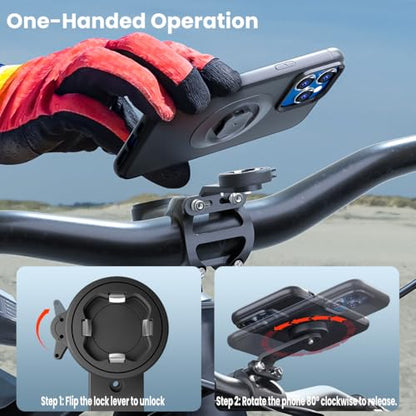 Out-Front Bike Phone Mount, Bike Stem Phone Holder for Cycling Light/Camera - style: Quad-Clip Combo Mount