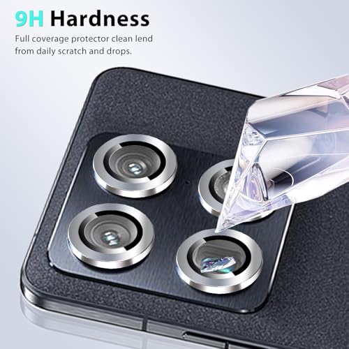 Zeking (2 Set) Camera Lens Protector Compatible with Motorola Signature 5G, Scratch-Resistant HD Clarity Ultra-Thin 9H Tempered Glass with Aluminum Edging, Individual Metal Lens Cover (Silver) - color: Silver