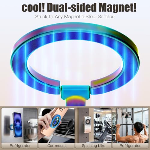 Magnetic Phone Ring Grip for MagSafe Compatible with iPhone Samsung (Color) - color: Colorful
