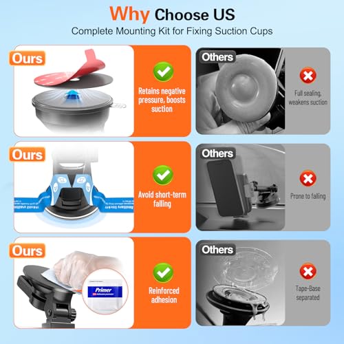 Adhesive Sticky for Car Phone Mount: 4Pcs 75mm Heat Resistant Center Hole