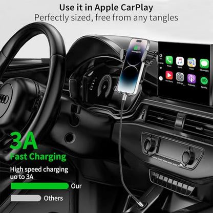 2ft USB C to Lightning Cable 3 Pack, Braided 2 foot USB C iPhone Charger Cord, MFi Certified 2 ft iPhone Lightning Cable PD Fast Charging for iPhone 14 13 12 11 Pro Max Xs Plus iPad Air Mini, Black - size: 2 Foot