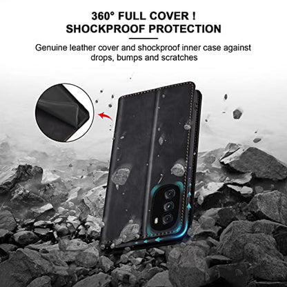 Jasonyu Flip Wallet Case for Moto G 5G (2022),Leather Magnetic Folio Cover with Card Holder,Kickstand - TPU Shockproof Durable Protective Phone Case,Black | PU Leather Magnetic Folio Cover,with Card Holder,Kickstand,TPU Shockproof,Durable,Protective Phone