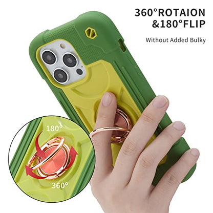 MARKILL Compatible with iPhone 14 Pro Case 6.1 Inch with Built-in Ring Stand, Military Grade Drop Protection Full Body Rugged Heavy Duty Case 3 in 1 Protective Durable Cover Avocado - color: Avocado, size: iPhone 14 Pro 6.1"