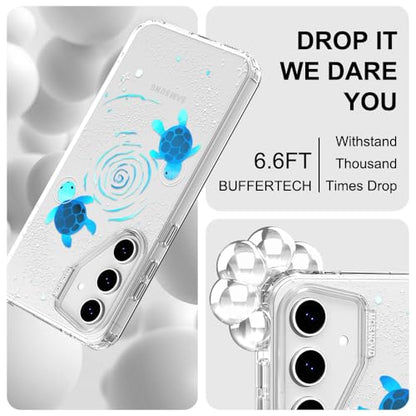 MOSNOVO Case for Samsung Galaxy S24 FE, [Buffertech 6.6ft Military-Grade Drop Protection] [Anti Peel Off Tech] Clear TPU Bumper Phone Case Cover Design - Space Turtle - color: Clear - Space Turtle, size: Samsung Galaxy S24 FE