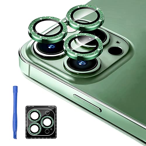 Jeluse [3X2 Pack Designed for iPhone 13 Pro/iPhone 13 Pro Max Camera Lens Protector, 9H Tempered Glass Screen Protector Cover [Alignment Kit Eazy installation] Metal Individual Ring
