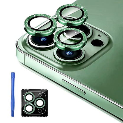 Jeluse [3X2 Pack Designed for iPhone 13 Pro/iPhone 13 Pro Max Camera Lens Protector, 9H Tempered Glass Screen Protector Cover [Alignment Kit Eazy installation] Metal Individual Ring