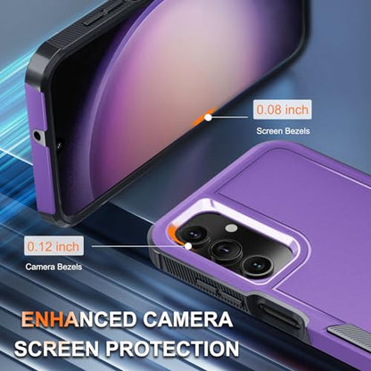 Case for Samsung Galaxy A15 5G, Full Body Heavy Duty Rugged Shockproof Protective Phone Cover with Lanyard Strap, Tempered Glass Screen Protector and Camera Lens Cover, Lavender | Rugged Shockproof Protective Phone Case with Lanyard Strap,Tempered Glass S