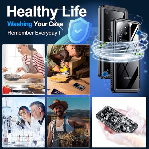 xiwxi for Samsung Galaxy S20 Ultra Case Waterproof,[IPX8 Underwater Case][Full Body Shockproof & Military Dropproof] Clear Sound Quality Built-in Screen Protector for Samsung S20 Ultra 6.8 inch-Black - size: For Samsung S20 Ultra-6.8"