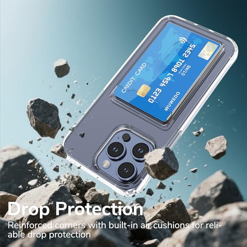 for iPhone 15 Pro Max Clear Wallet Case with RFID Blocking Card, Up to 3 Cards, Hybrid Protective Case with Card Holder, TPU + PC, Anti-Yellowing, 6.7" 2023 - color: RFID BC Clear, size: iPhone 15 Pro Max
