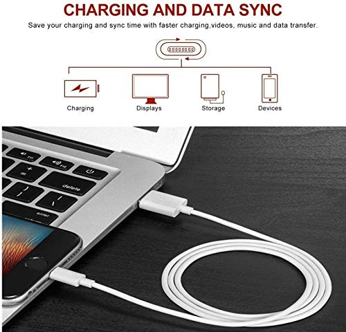 iPhone Charger Cable SHARLLEN Lightning Cable Mfi Certified 5Pack(3ft/3ft/6ft/6ft/10ft) USB Fast Long iPhone Charging Cords Compatible iPhone XS/Max/XR/X/8/8P/7/7P/6/6S/iPad/iPod/IOS (White)