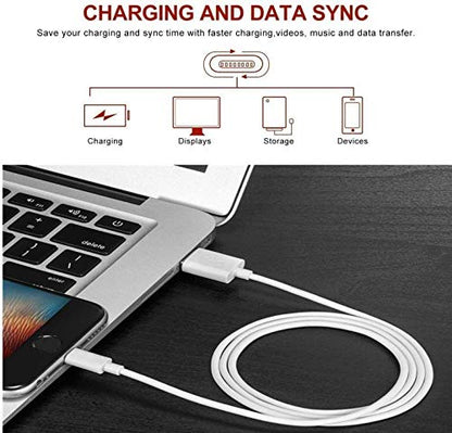 iPhone Charger Cable SHARLLEN Lightning Cable Mfi Certified 5Pack(3ft/3ft/6ft/6ft/10ft) USB Fast Long iPhone Charging Cords Compatible iPhone XS/Max/XR/X/8/8P/7/7P/6/6S/iPad/iPod/IOS (White)