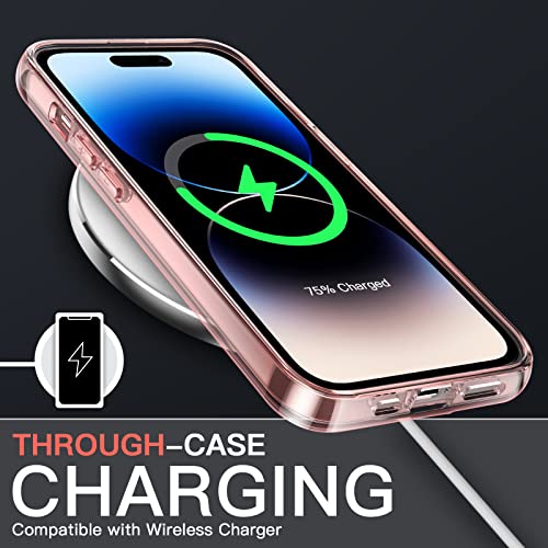 JETech Case for iPhone 14 Pro 6.1-Inch, Non-Yellowing Shockproof Phone Bumper Cover, Anti-Scratch Clear Back (Rose Gold) - color: Rose Gold, size: iPhone 14 Pro