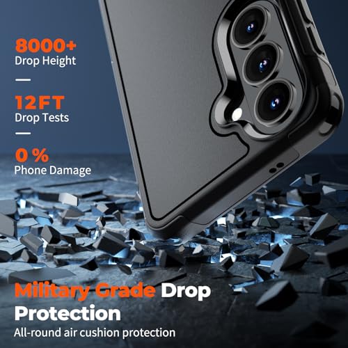 zapica Designed for Samsung Galaxy S26 Case, Black | Military Grade Drop Protection, Dual Layer Structure Design, Heavy Duty Shockproof Non-Slip Phone Cover - color: Black, size: Samsung Galaxy S26 6.3''