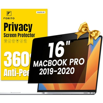 F FORITO 360° Privacy Screen Protector Compatible with MacBook Pro 16 inch (2019, 2020), Anti Peeping, Anti Glare and Scratch Resistant Laptop Privacy Screen Shield - size: MacBook Pro 16 Inch (2019-2020)