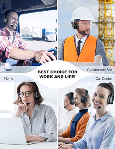 TECKNET Trucker Bluetooth Headset, AI Noise Canceling Mic, Wireless On-Ear