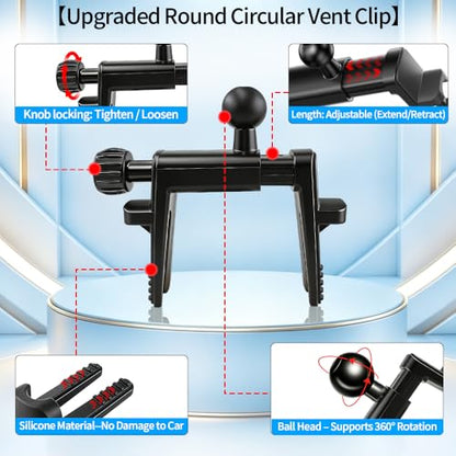 Car Magnetic Phone Holder Mount for Ford Mustang 2005-2023，F-150 2004-2014，F-250 2008-2016，F-350 2008-2016，Expedition 2003-2017 Circle Air Vent Accessories Cellphone Screen Stand Cradle Mobile