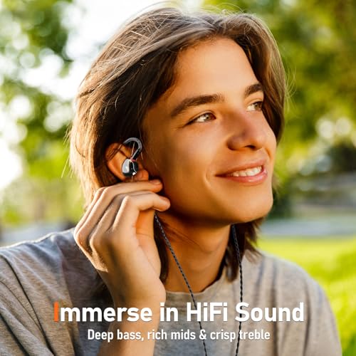 Audiovance Vibes 202ML HiFi Wired Earbuds for iPhone 14/13/12/11/X, Pro Max - color: 1-Black