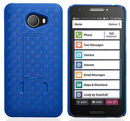 Nakedcellphone Kickstand Cover for Jitterbug Smart 2 Phone Case - Blue | Slim Hard Shell with Stand, Satisfying Texture, For Lively Smart2 (Year 2018, Model 5049SJBS2) - color: Blue