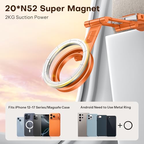 OMOTON TP02 360°Rotating Adjustable Aluminum for MagSafe Tripod, Orange - color: 4-Orange