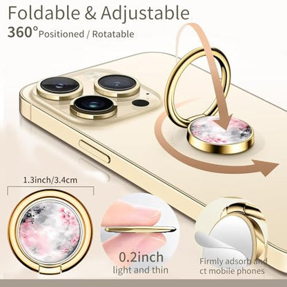 Cell Phone Ring Holder, Cute Phone Ring Grip Stand, 360°Rotation Funny Metal Kickstand Finger Grip Cute Flower Tree - color: Cute Flower Tree