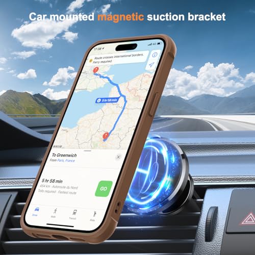 SKYLMW Compatible with iPhone 15 Plus Case with Stand,Desert Brown | iPhone 15 Plus Phone Case 6.7",Magnetic Ring Stand,Compatible with MagSafe,Military-Grade Plustection,Great Grip Feeling - color: Desert Brown, size: Iphone 15 Plus
