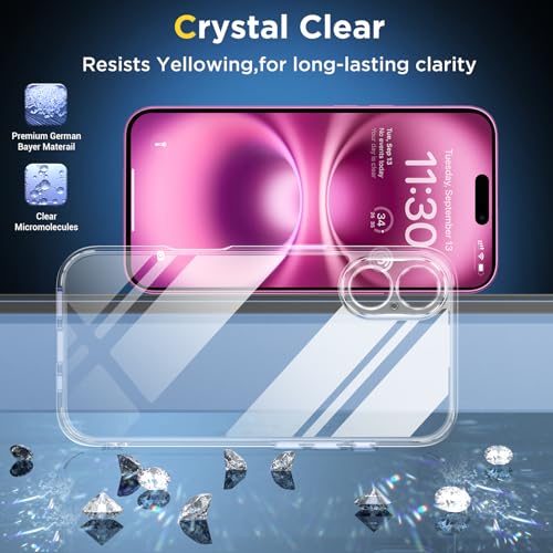SPIDERCASE for iPhone 16 Case, [Military-Grade Drop Tested] Slim Case Clear - color: Clear, size: iPhone 16