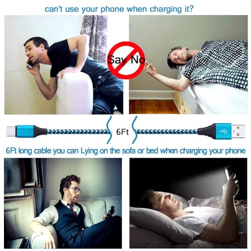 USB Wall Charger Block Fast Charging Brick for Samsung Galaxy S26 S25 S24FE - color: Blue+Purple+Rose
