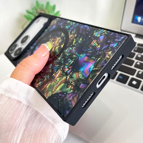 AIGOMARA Magnetic Rectangle for iPhone 17 Pro Max Case, Abalone Shell - color: Abalone, size: iPhone 17 Pro Max