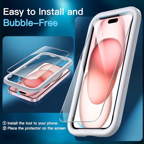 JETech Screen Protector for iPhone 15, 2-Pack - size: iPhone 15