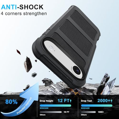 Belt Clip Holster Compatible with iPhone 17 Air Defender Case with 360° Rotating Stand - Heavy Duty Protection Anti-Drop Shockproof, Black - size: iPhone 17 Air